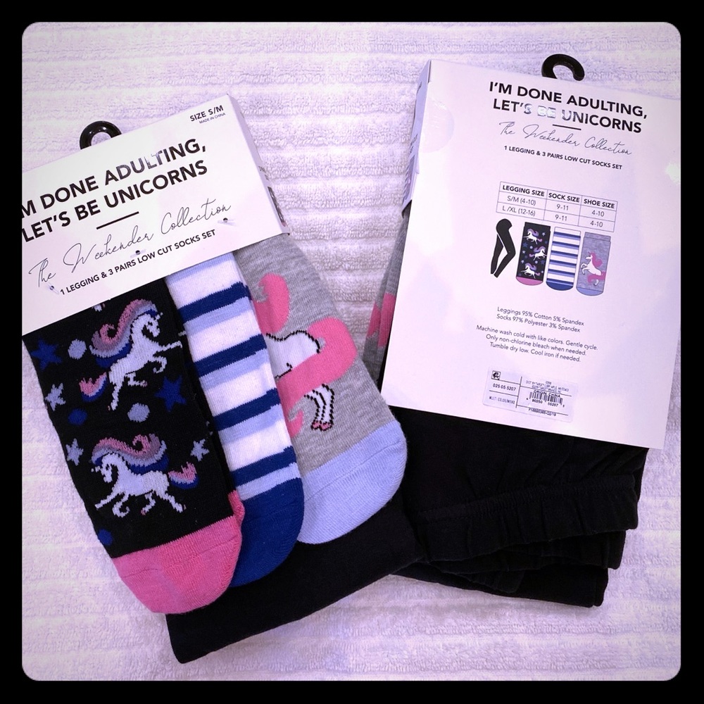 I’M DONE ADULTING, LETS BE UNICORNS LEGGING/SOCKS